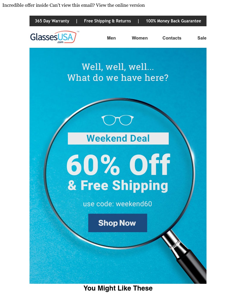 Screenshot of email with subject /media/emails/hello-its-glassesusa-were-100-confirming-this-weekend-sale-60-off-cropped-c65f8dd2.jpg