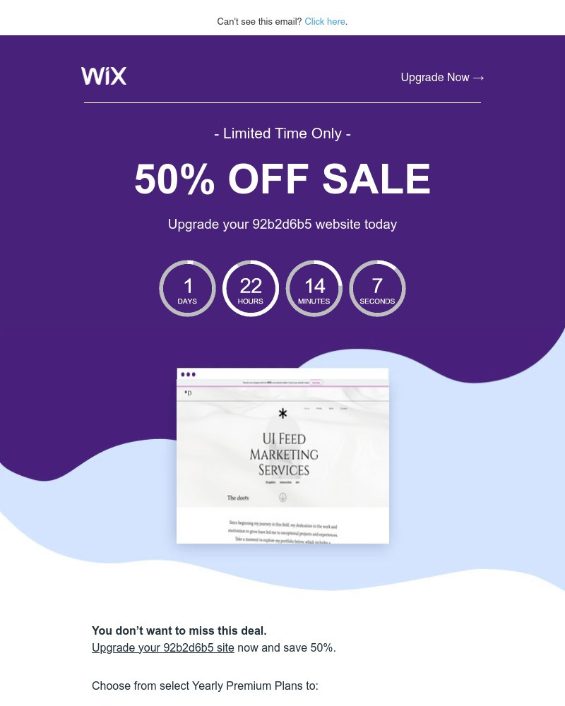 Screenshot of email with subject /media/emails/heres-50-off-upgrade-92b2d6b5-to-a-premium-plan-3a6a08-cropped-6f6f9111.jpg