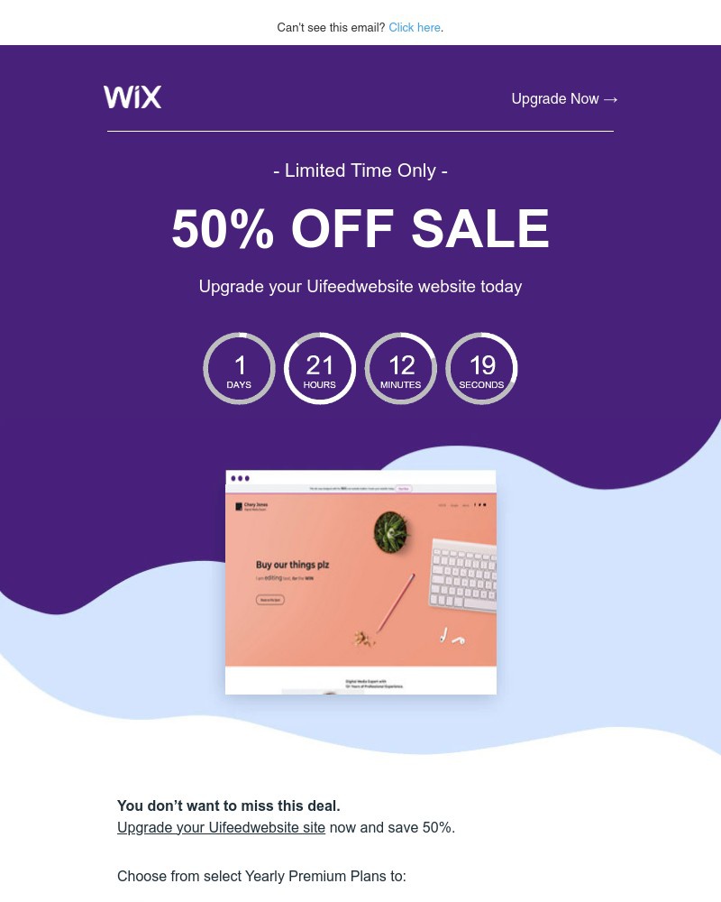 Screenshot of email with subject /media/emails/heres-50-off-upgrade-uifeedwebsite-to-a-premium-plan-70ec4c-cropped-5907ab71.jpg