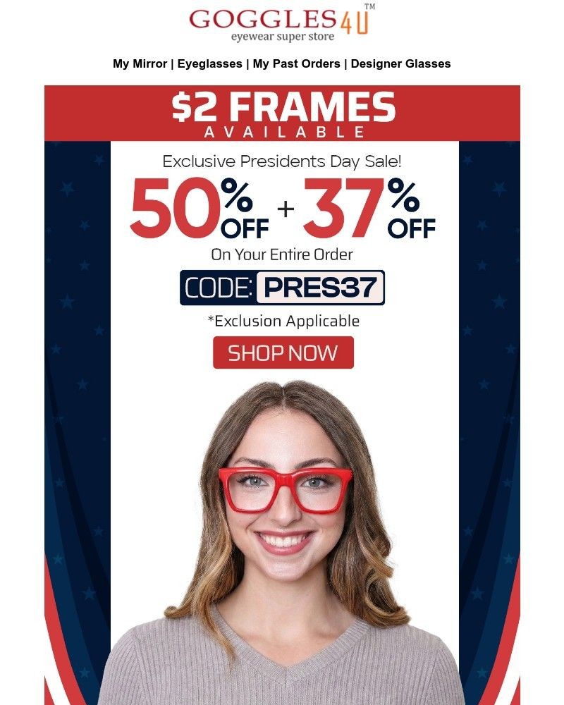 Screenshot of email sent to a Goggles4u Newsletter subscriber