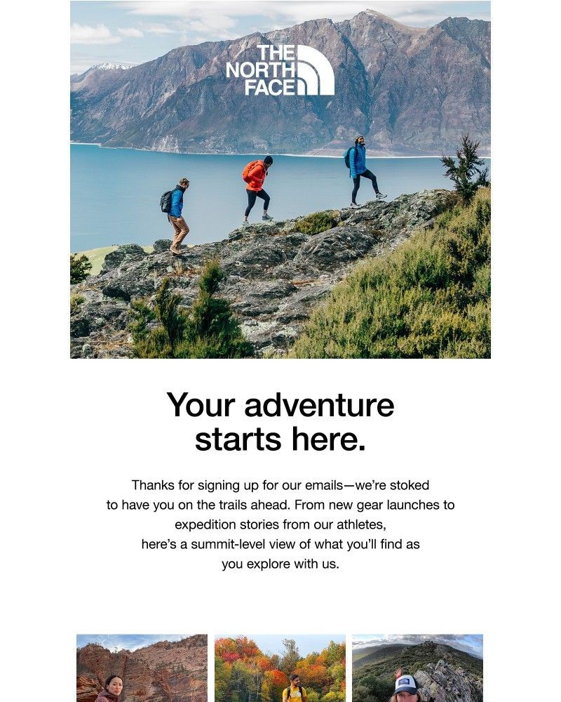 Screenshot of email sent to a The North Face Newsletter subscriber