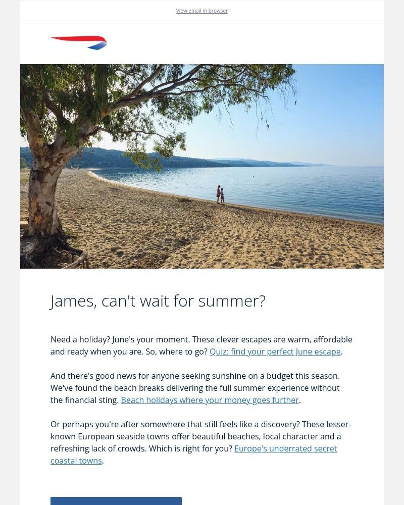 Screenshot of email sent to a British Airways Registered user