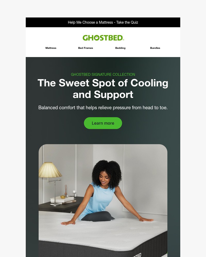 Screenshot of email sent to a Ghost Bed Newsletter subscriber