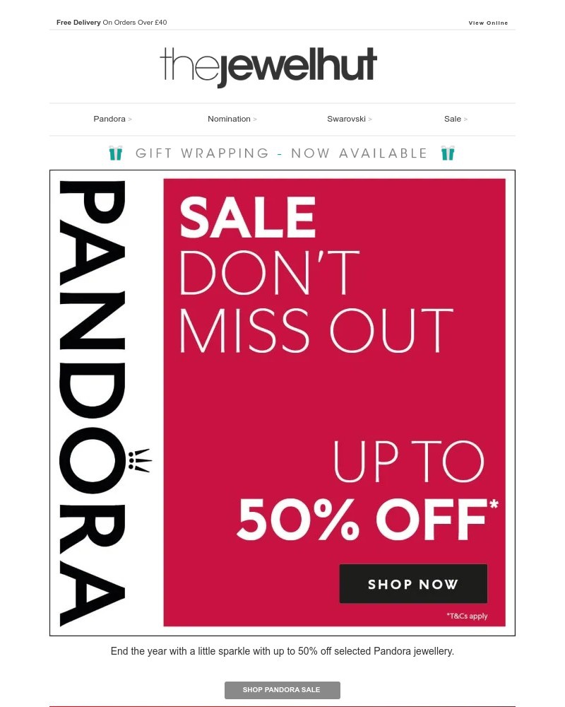 Screenshot of email with subject /media/emails/ho-ho-ho-pandora-sale-is-here-a8ee90-cropped-207b395d.jpg