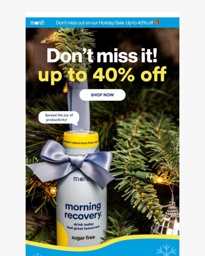 Screenshot of email sent to a Morning Recovery Newsletter subscriber