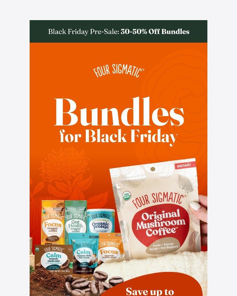 Screenshot of email sent to a Four Sigmatic Newsletter subscriber