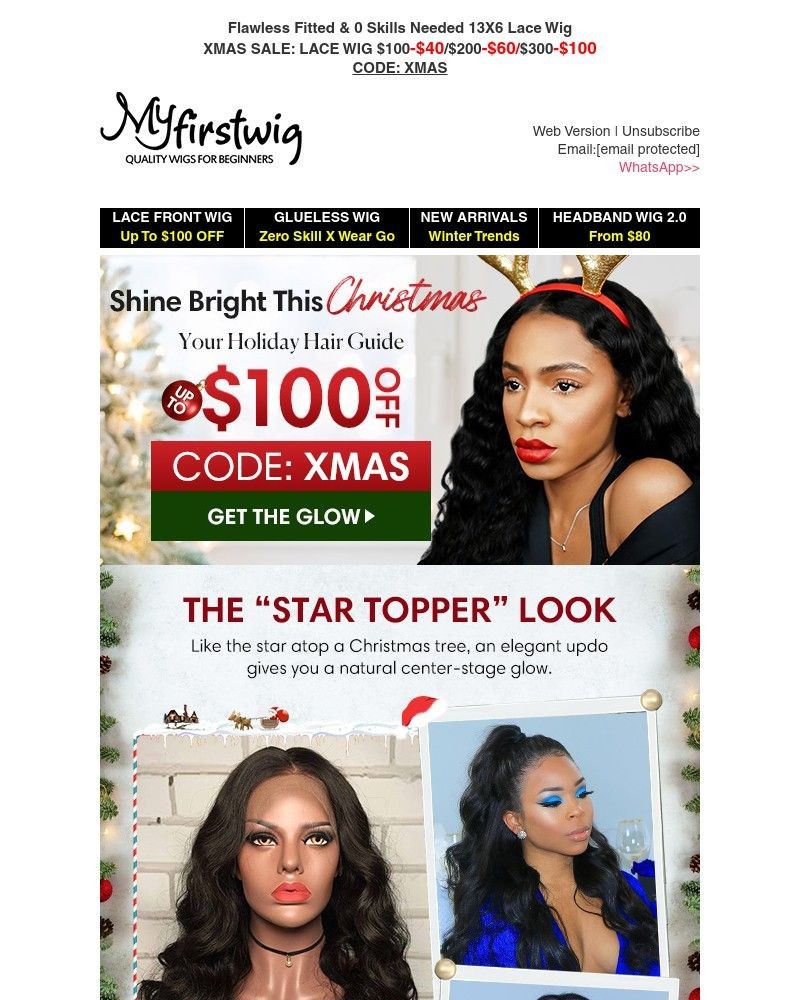 Screenshot of email sent to a My First Wig Newsletter subscriber