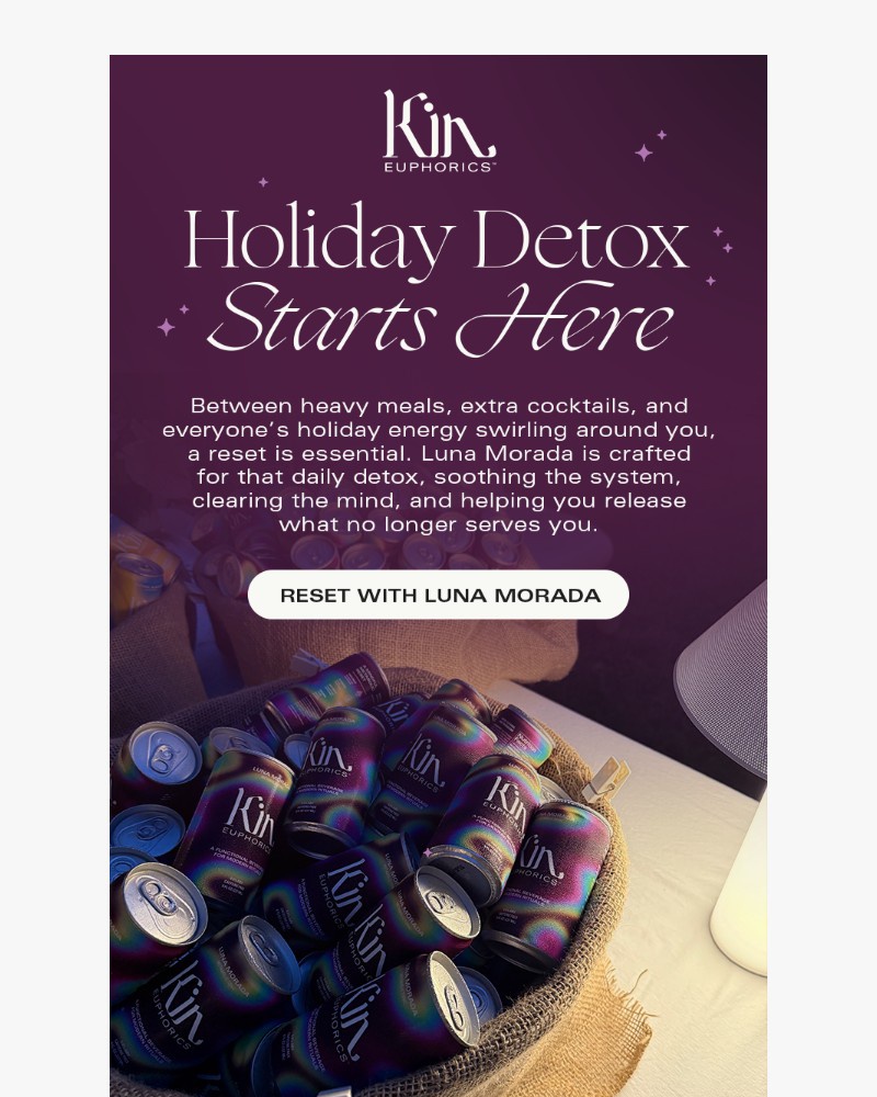 Screenshot of email sent to a Kin Euphorics Newsletter subscriber