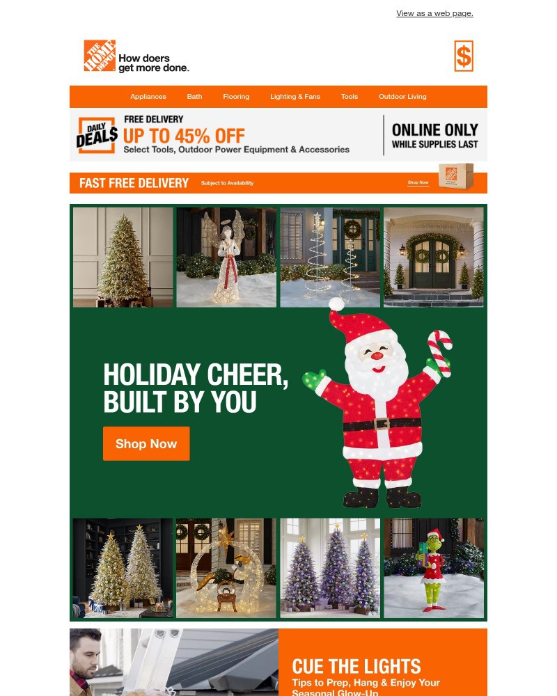 Screenshot of email sent to a Home Depot Newsletter subscriber