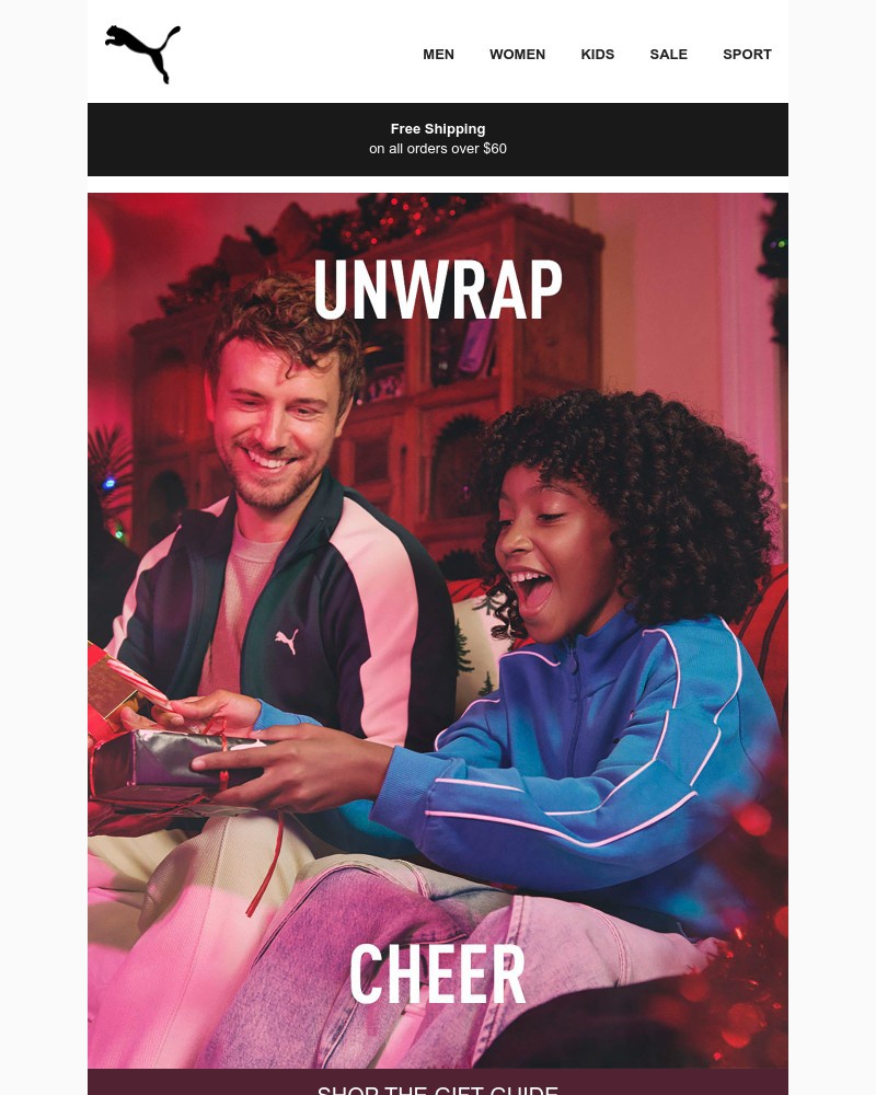 Screenshot of email sent to a Puma Newsletter subscriber