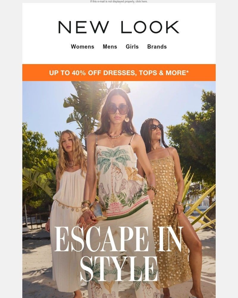 Screenshot of email sent to a New Look Newsletter subscriber