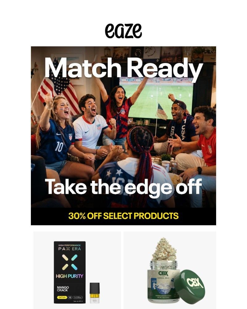 Screenshot of email sent to a Eaze Registered user