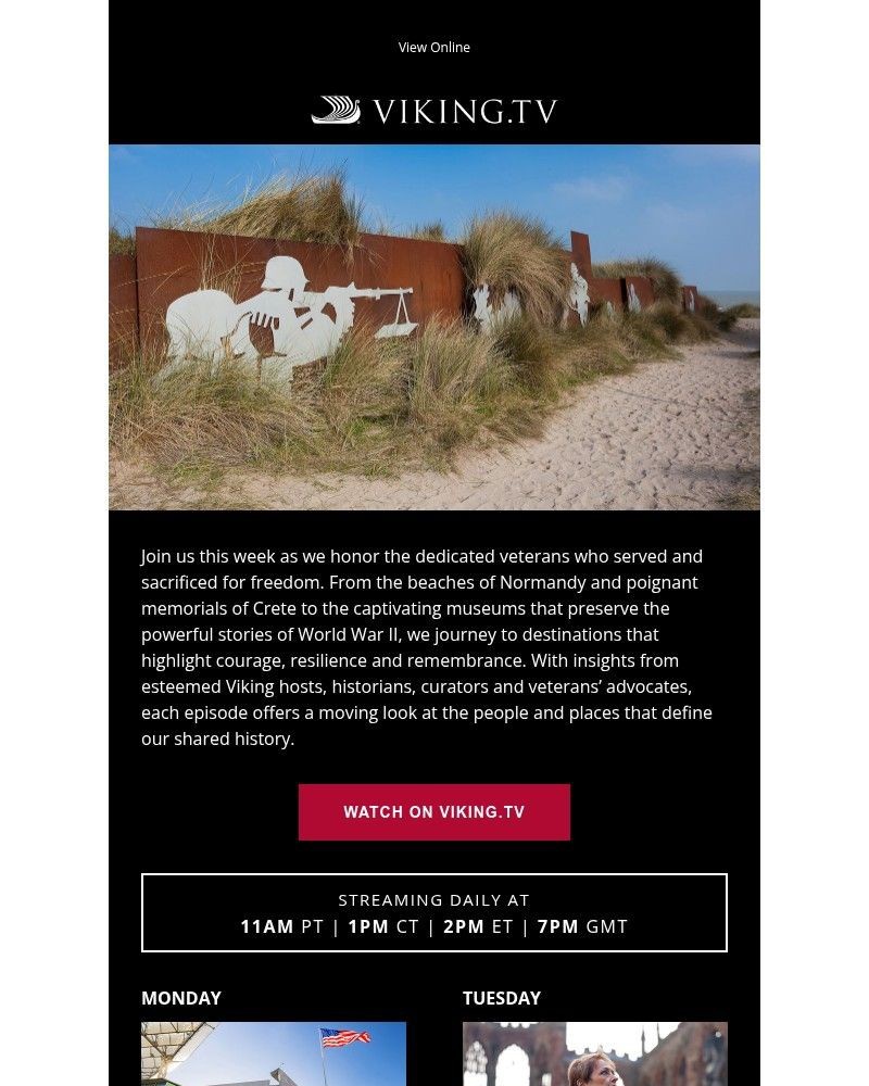 Screenshot of email sent to a Viking Cruises Newsletter subscriber