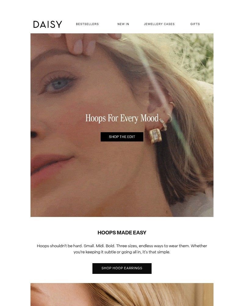 Screenshot of email sent to a Daisy Jewellery Newsletter subscriber