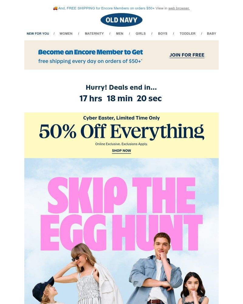 Screenshot of email with subject /media/emails/hop-to-it-50-off-everything-for-cyber-easter-ends-today-d8ffdc-cropped-95eb05f2.jpg