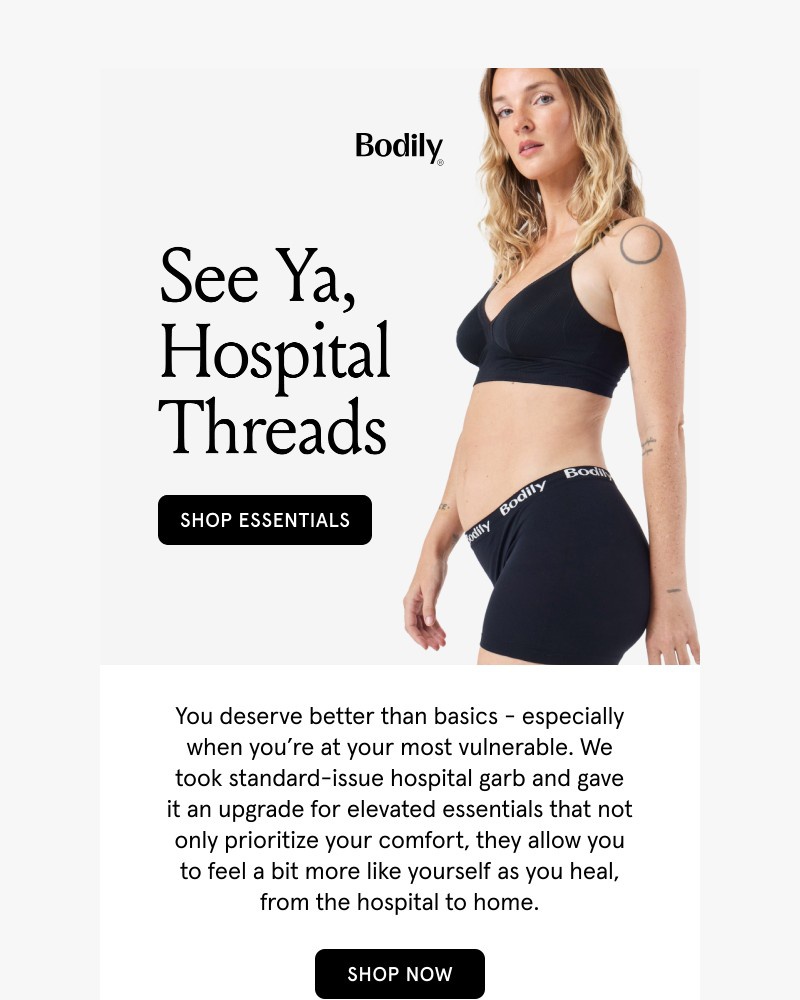 Screenshot of email sent to a Bodily Newsletter subscriber