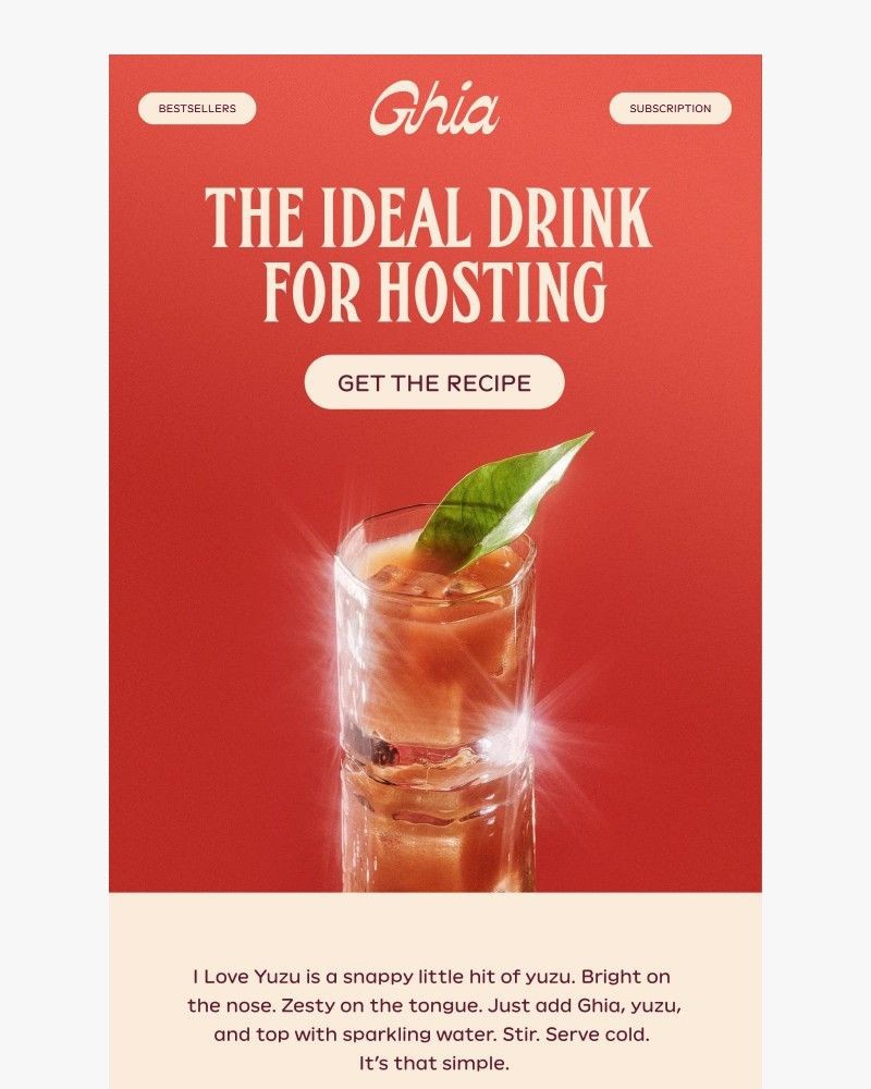 Screenshot of email sent to a Ghia Newsletter subscriber