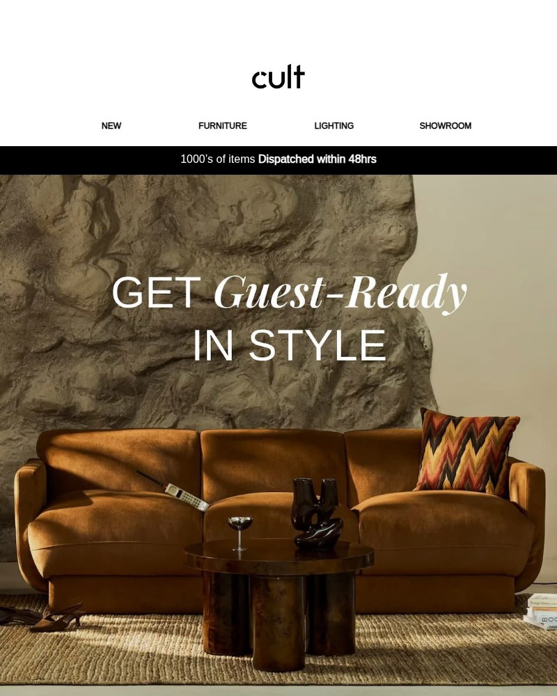 Screenshot of email sent to a Cult Furniture Cart abandoner