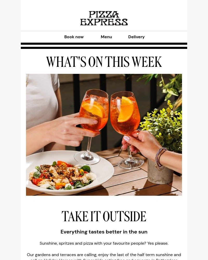 Screenshot of email sent to a Pizza Express Registered user