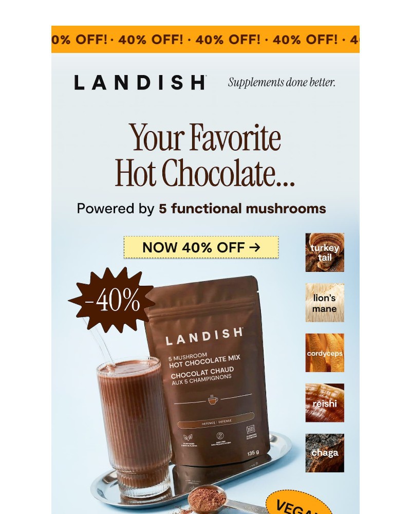 Screenshot of email sent to a Landish Newsletter subscriber