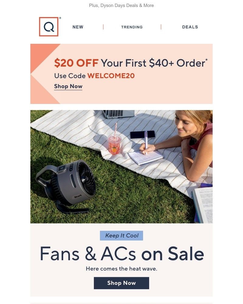 Screenshot of email sent to a QVC Newsletter subscriber