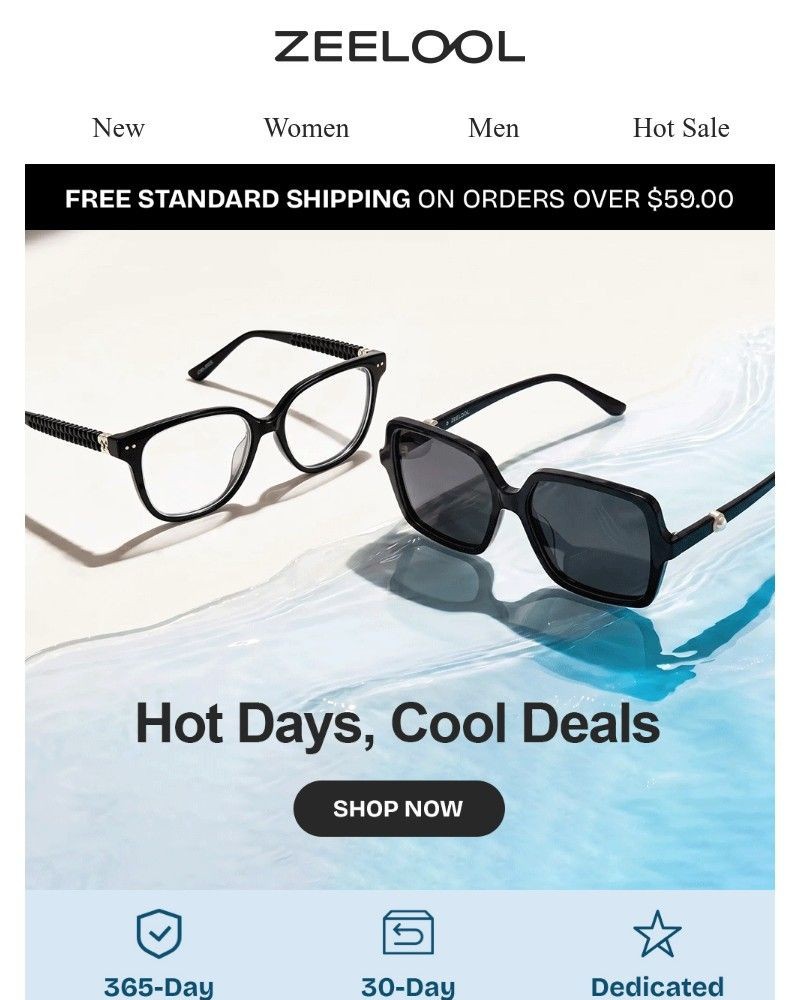 Screenshot of email sent to a Zeelool Newsletter subscriber
