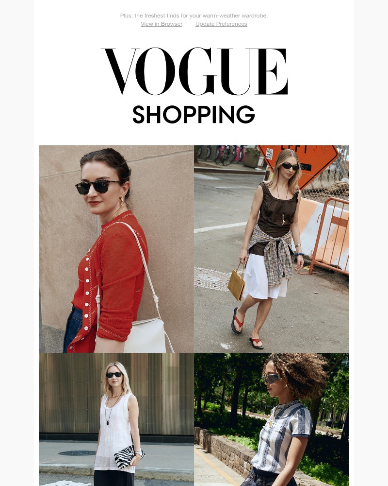 Screenshot of email sent to a Vogue Newsletter subscriber