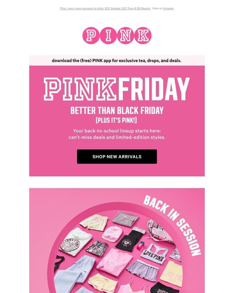 Screenshot of email sent to a Victoria's Secret Newsletter subscriber