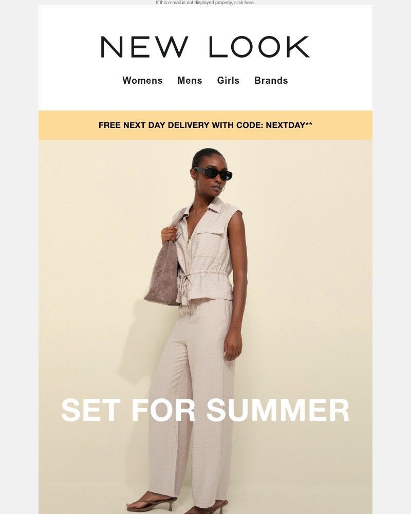 Screenshot of email sent to a New Look Newsletter subscriber