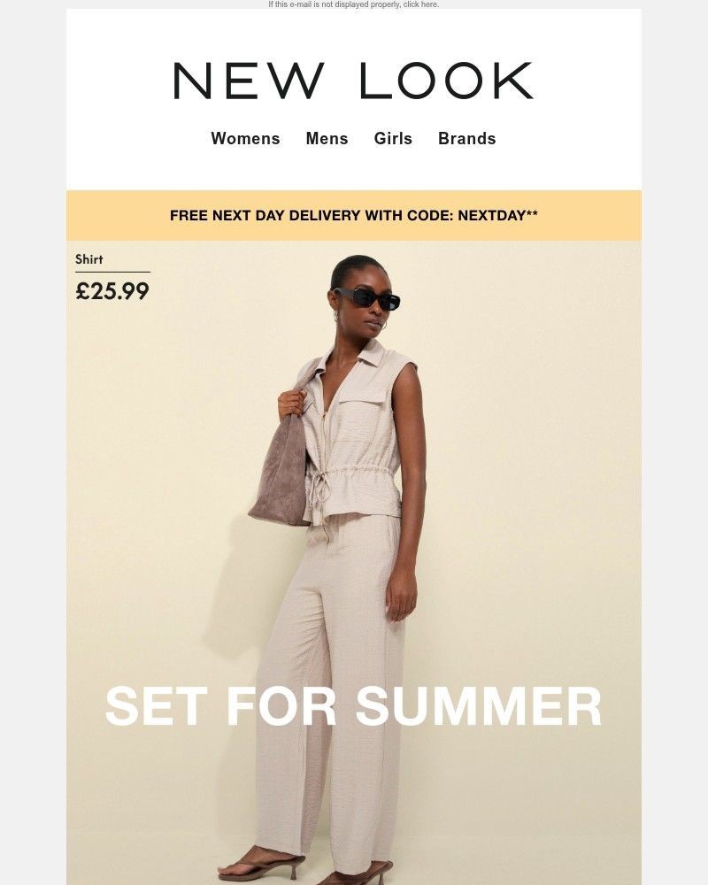 Screenshot of email sent to a New Look Newsletter subscriber