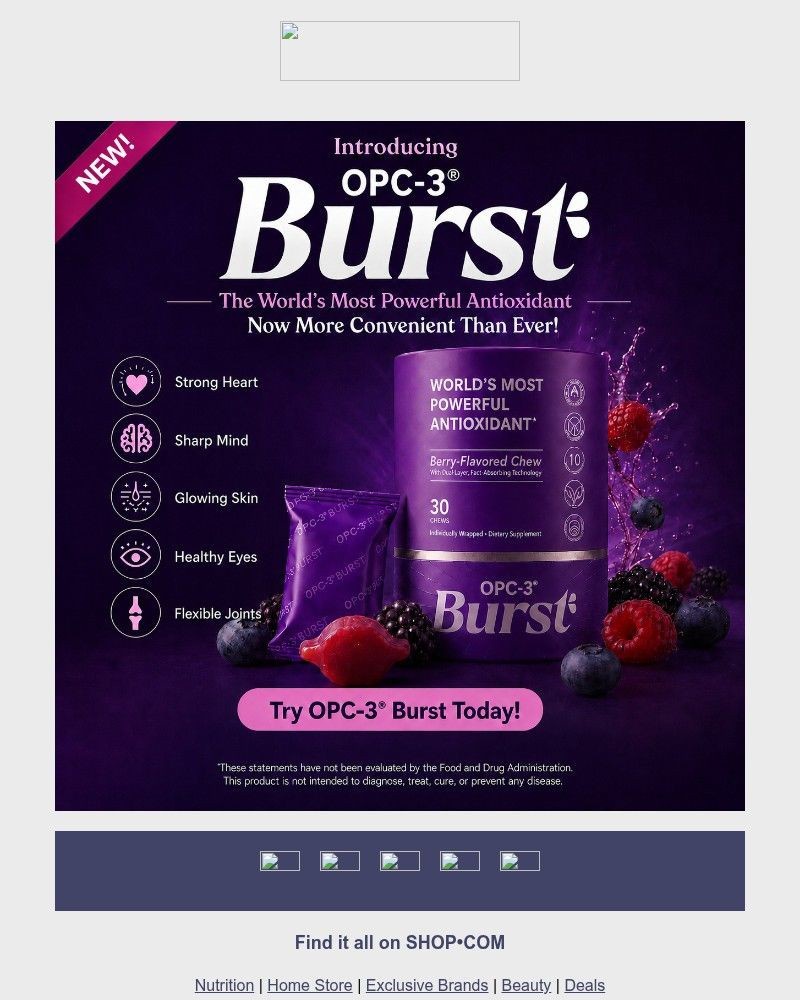 Screenshot of email sent to a Shop.com Newsletter subscriber