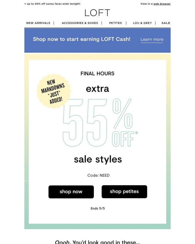 Screenshot of email with subject /media/emails/hours-left-extra-55-off-sale-4b1a2e-cropped-2295ad38.jpg