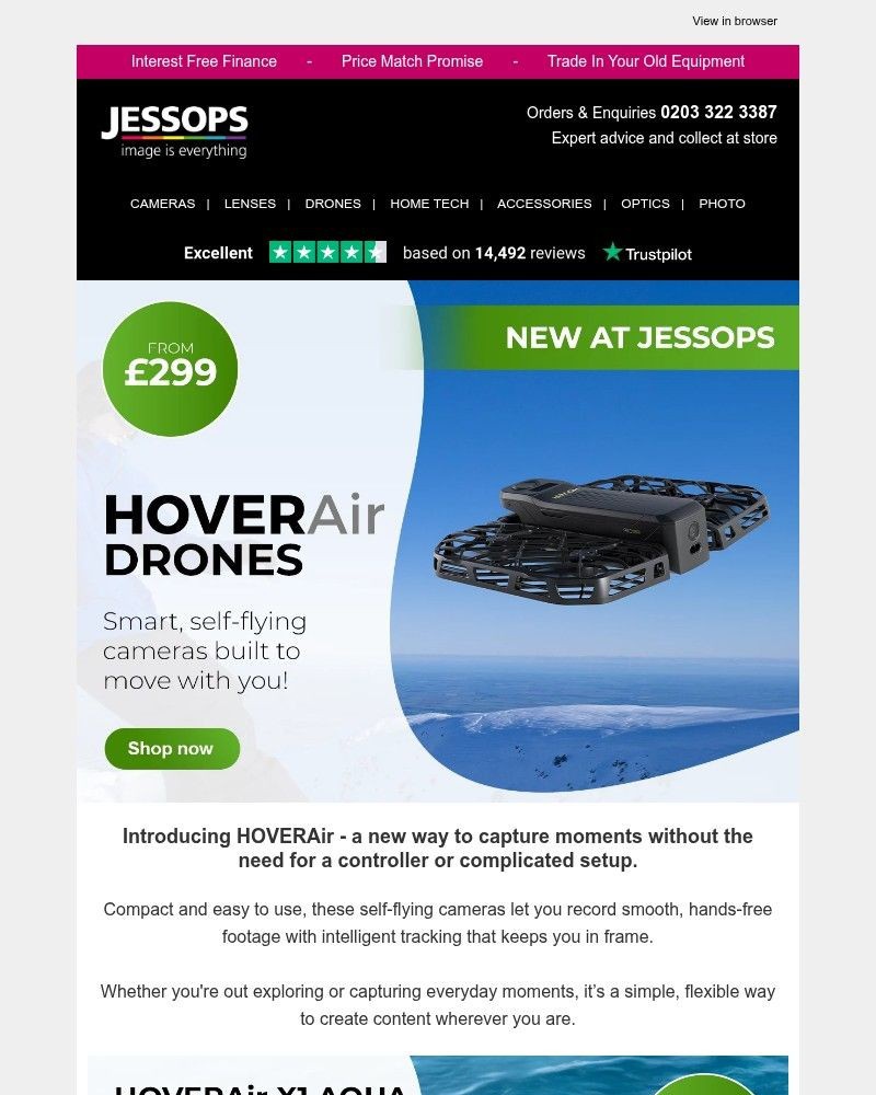 Screenshot of email sent to a Jessops Newsletter subscriber