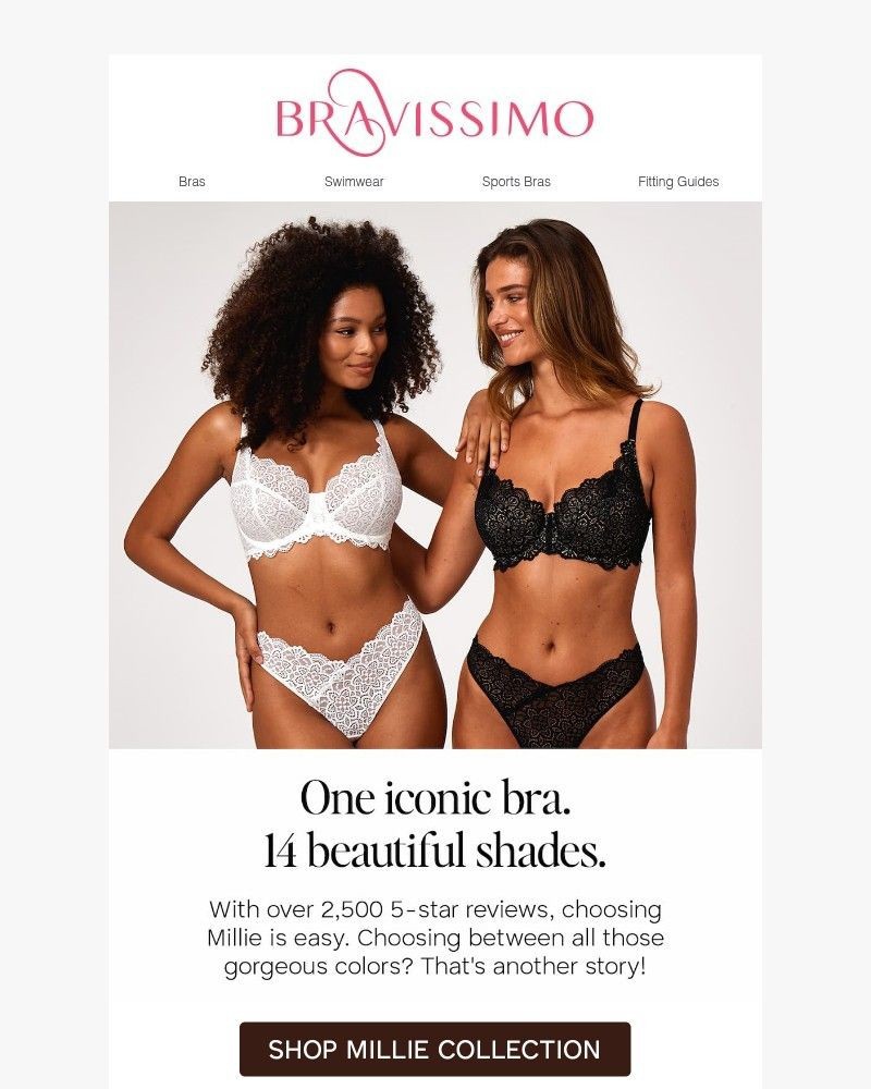 Screenshot of email sent to a Bravissimo Newsletter subscriber