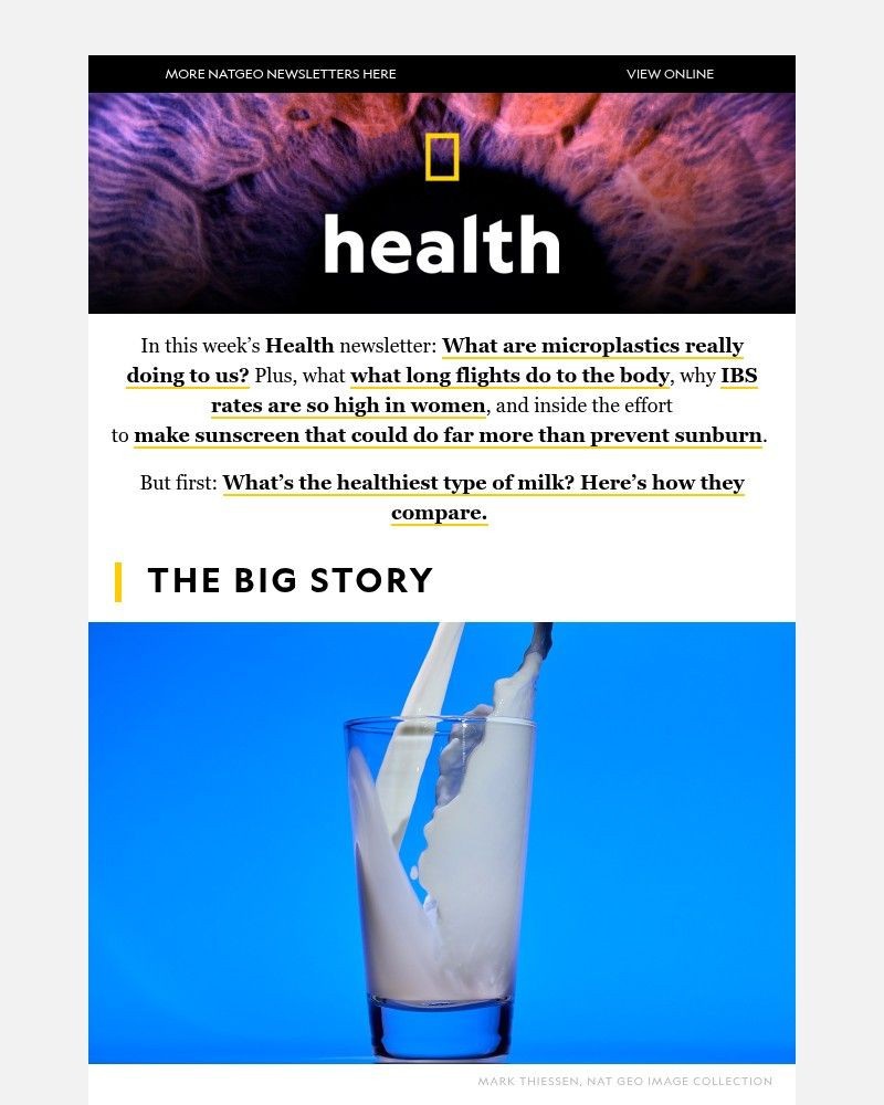 Screenshot of email sent to a National Geographic Newsletter subscriber