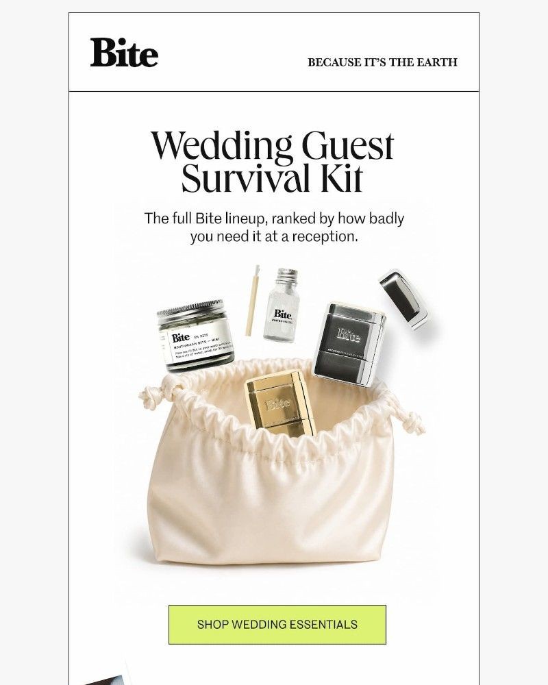 Screenshot of email sent to a Bite Course customer