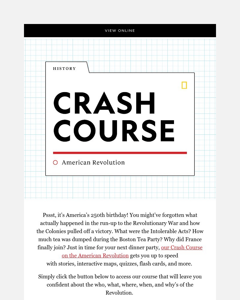 Screenshot of email sent to a National Geographic Newsletter subscriber