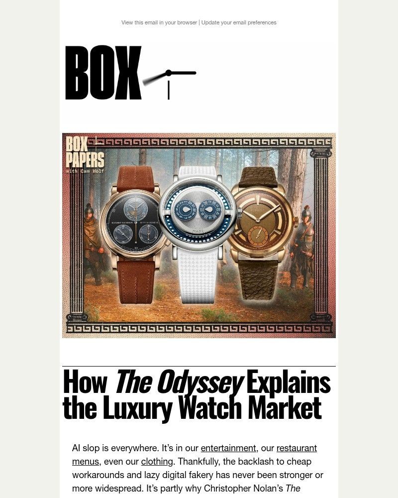 Screenshot of email sent to a GQ Newsletter subscriber
