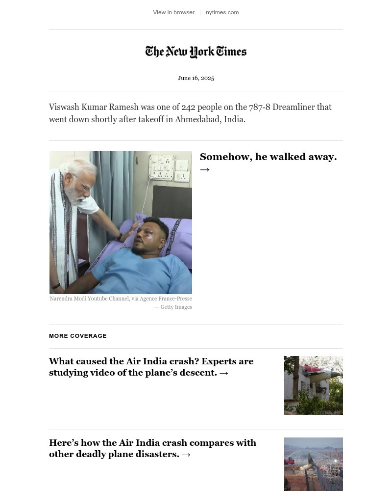 Screenshot of email with subject /media/emails/how-the-sole-survivor-of-the-air-india-crash-made-it-out-alive-4b7868-cropped-dcb38597.jpg