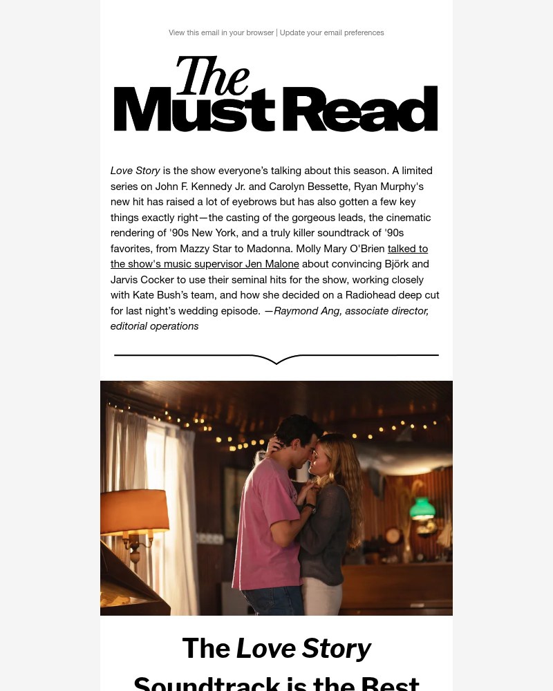 Screenshot of email sent to a GQ Newsletter subscriber