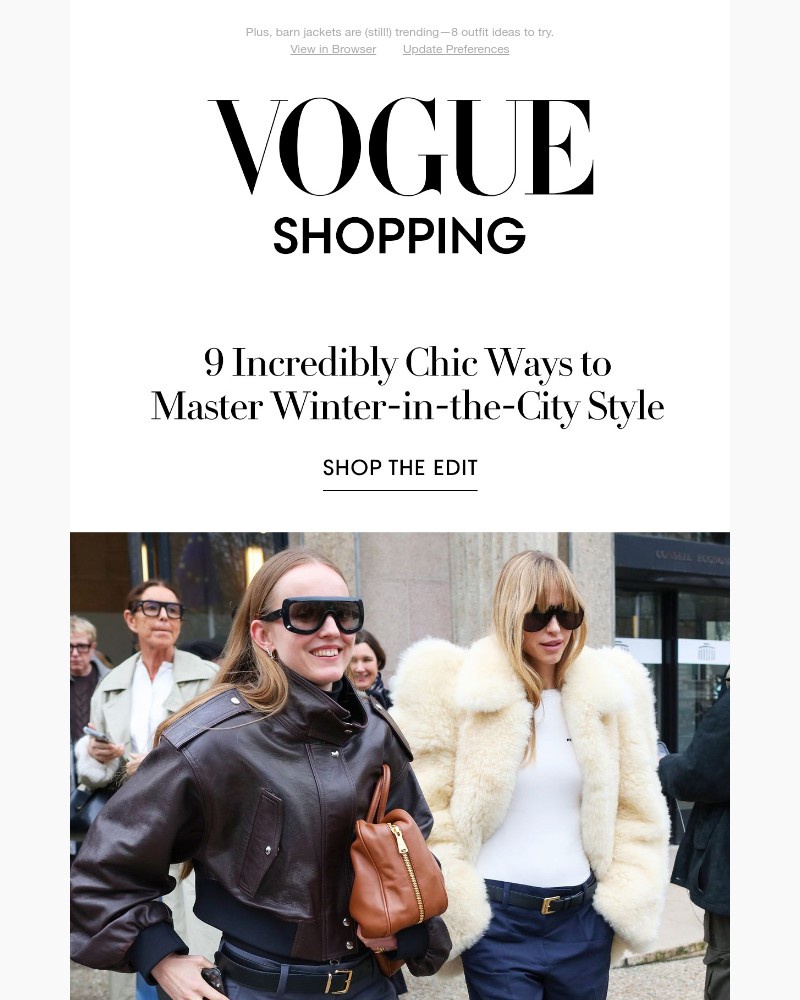 Screenshot of email sent to a Vogue Newsletter subscriber