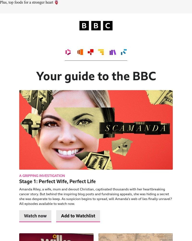 Screenshot of email sent to a BBC iPlayer Registered user