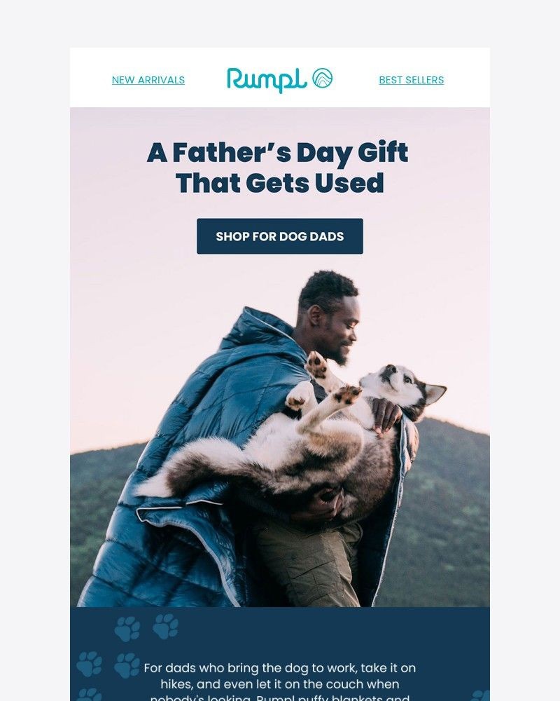 Screenshot of email sent to a Rumpl Newsletter subscriber
