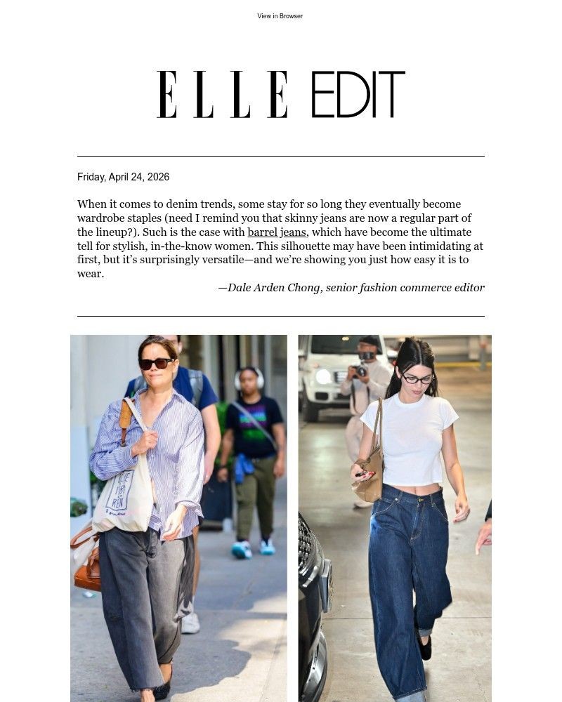 Screenshot of email sent to a Elle Newsletter subscriber