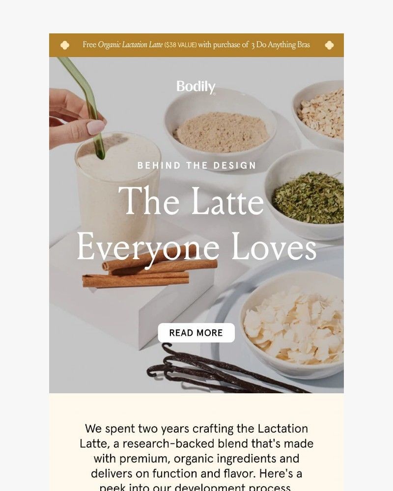 Screenshot of email sent to a Bodily Newsletter subscriber