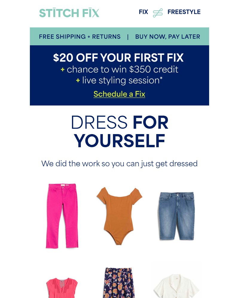 Screenshot of email sent to a Stitch Fix Cart abandoner