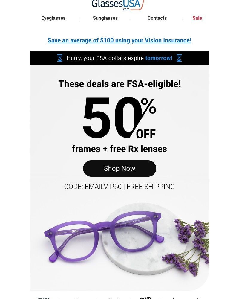 Screenshot of email with subject /media/emails/huge-savings-on-glasses-contacts-act-fast-your-fsa-dollars-expire-tomorrow-aff49a_AluyKtk.jpg