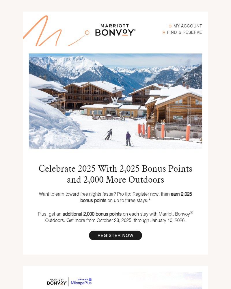 Screenshot of email sent to a Marriott Registered user