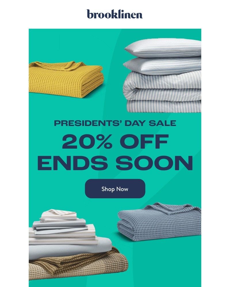 Screenshot of email sent to a Brooklinen Newsletter subscriber