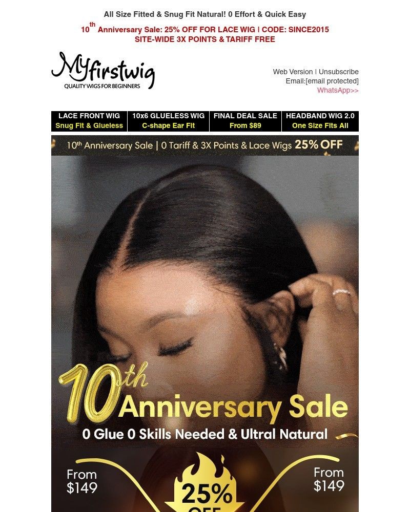 Screenshot of email with subject /media/emails/hurry25-off-3x-points-for-0-glue-needed-lace-wig-10th-anniversary-sale-6e5aef-cro_vevkXKe.jpg